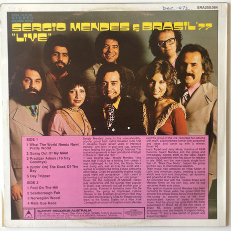 Sérgio Mendes & Brasil '66 : "Live" - Live At The Expo '70 (LP, Album)