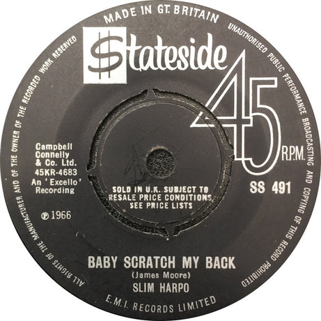 Slim Harpo : Baby Scratch My Back (7", Single)