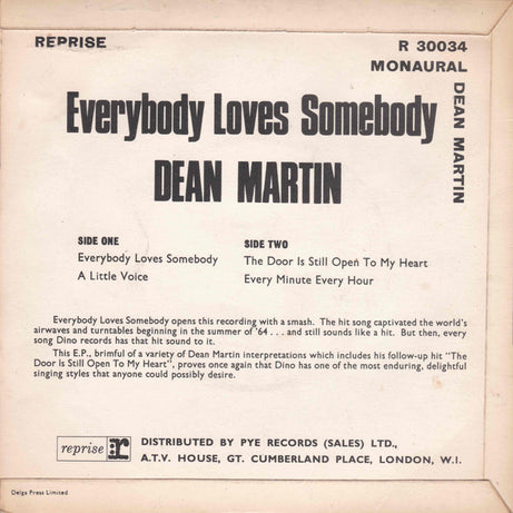 Dean Martin : Everybody Loves Somebody (7", EP)