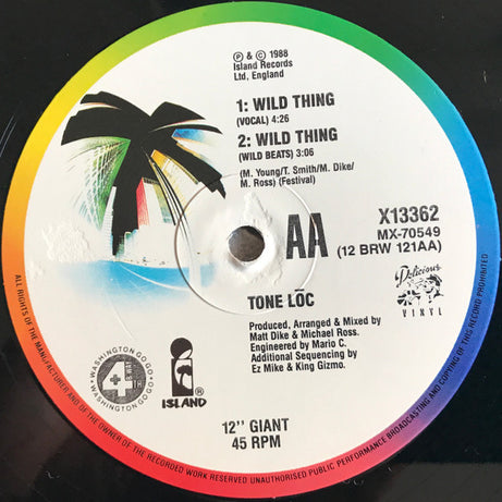 Tone-Lōc* : Wild Thing (12", Single, Ltd)