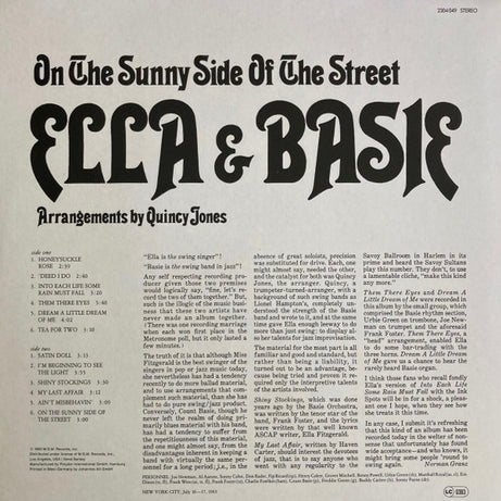 Ella* & Basie* : On The Sunny Side Of The Street (LP, Album, RE)