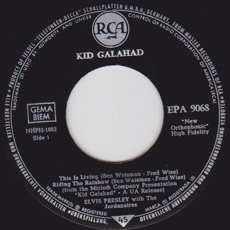 Elvis Presley : Kid Galahad (7", EP)
