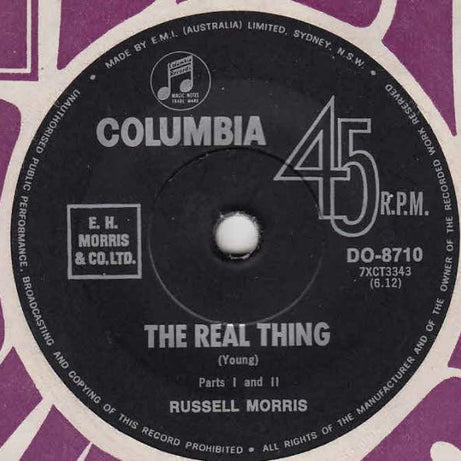 Russell Morris : The Real Thing (7", Single, E. )