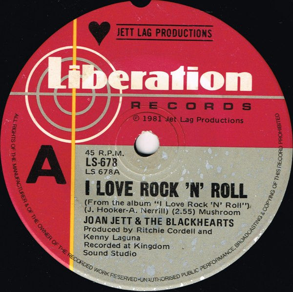Joan Jett & The Blackhearts : I Love Rock 'N' Roll (7", Single)