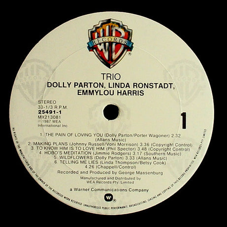 Dolly Parton, Linda Ronstadt, Emmylou Harris : Trio (LP, Album)
