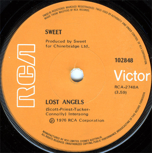 The Sweet : Lost Angels / Funk It Up (7", Single)