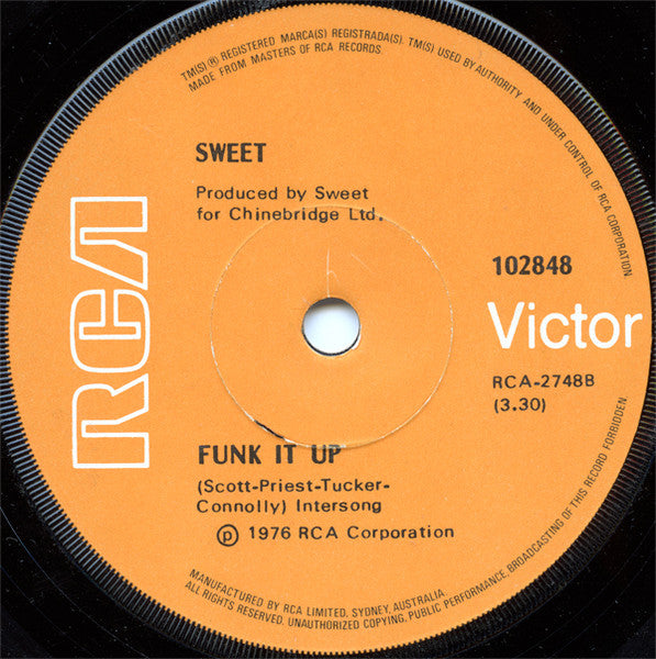 The Sweet : Lost Angels / Funk It Up (7", Single)