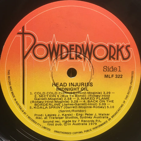 Midnight Oil : Head Injuries (LP, Album)