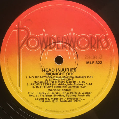 Midnight Oil : Head Injuries (LP, Album)