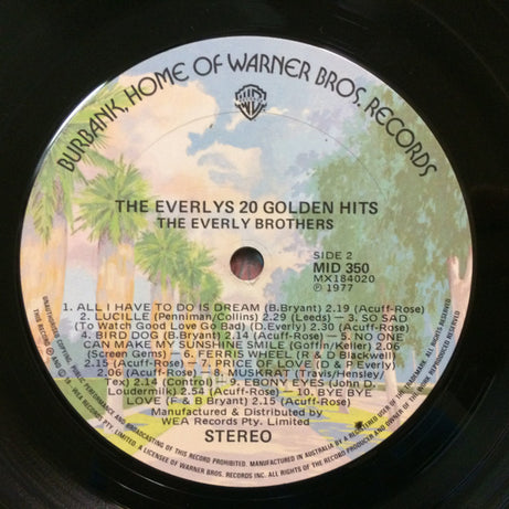 The Everlys* : The Everlys 20 Golden Hits (LP, Comp, RE)