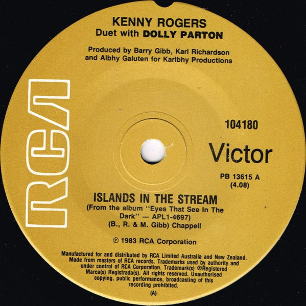 Kenny Rogers Duet With Dolly Parton : Islands In The Stream (7", Single)