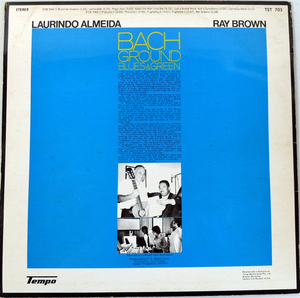 Laurindo Almeida & Ray Brown : Bach Ground Blues & Green (LP, Album)