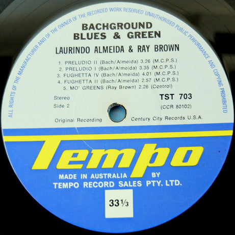 Laurindo Almeida & Ray Brown : Bach Ground Blues & Green (LP, Album)
