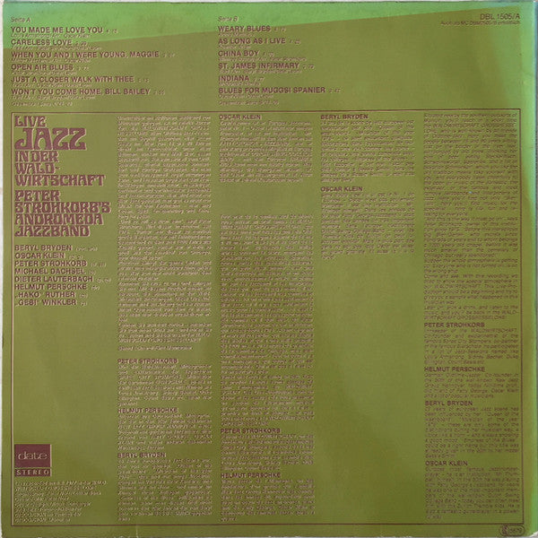 Peter Strohkorb's Andromeda Jazzband : Live Jazz In Der Waldwirtschaft, Vol. 1 (LP, Album)