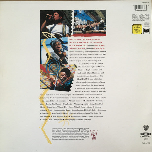 Paul Simon : Graceland: The African Concert (CDV, 12", PAL, Gol)