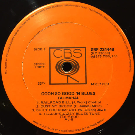Taj Mahal : Oooh So Good 'n Blues (LP, Album)