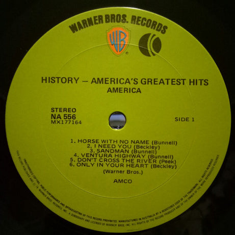 America (2) : History · America's Greatest Hits (LP, Comp)