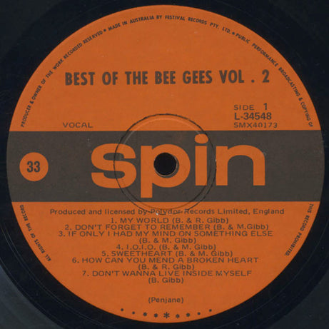 Bee Gees : Best Of The Bee Gees Vol. 2 (LP, Comp)