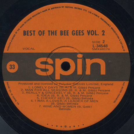 Bee Gees : Best Of The Bee Gees Vol. 2 (LP, Comp)