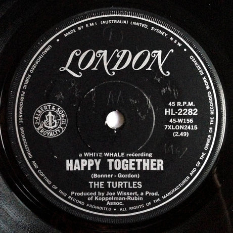 The Turtles : Happy Together / Get Away (7", Single)