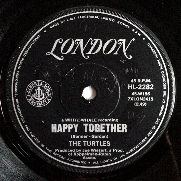The Turtles : Happy Together / Get Away (7", Single)