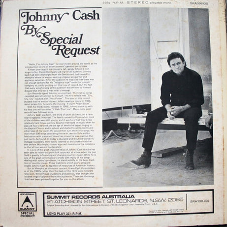 Johnny Cash : By Special Request (LP, Comp, Cas)