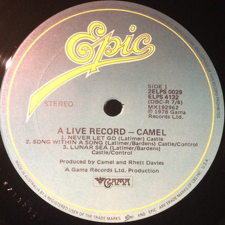 Camel : A Live Record (2xLP, Album, Gat)