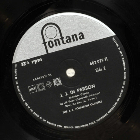 The J.J. Johnson Quintet : J. J. In Person! (LP, Album, Mono)