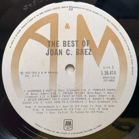 Joan C. Baez* : The Best Of Joan C. Baez (LP, Comp)