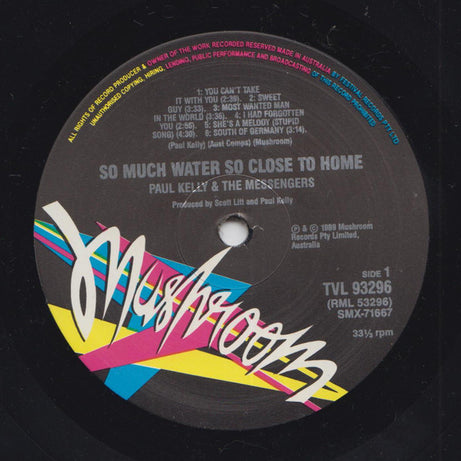 Paul Kelly And The Messengers : So Much Water So Close To Home (LP, Album)