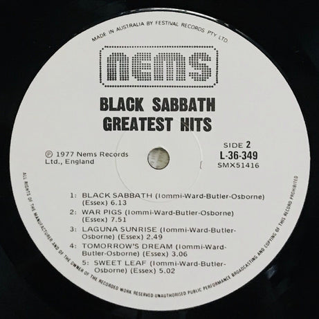 Black Sabbath : Greatest Hits (LP, Comp)