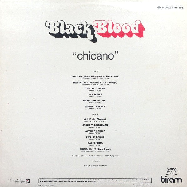 Black Blood (2) : Chicano (LP, Album)