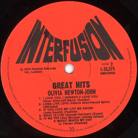 Olivia Newton-John : First Impressions (LP, Comp, Red)