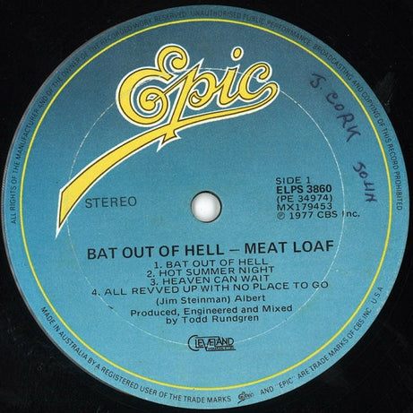 Meat Loaf : Bat Out Of Hell (LP, Album, RE)