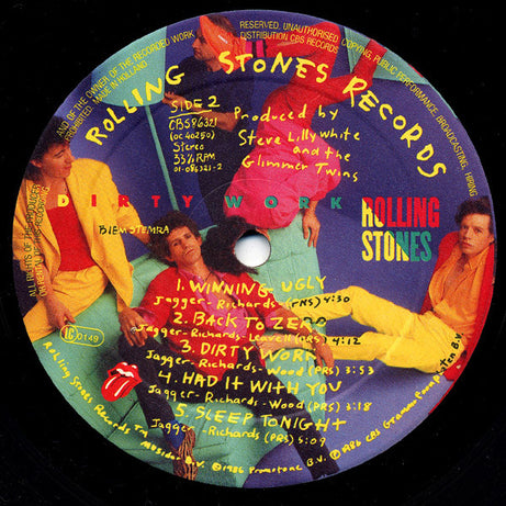 The Rolling Stones : Dirty Work (LP, Album, Dar)