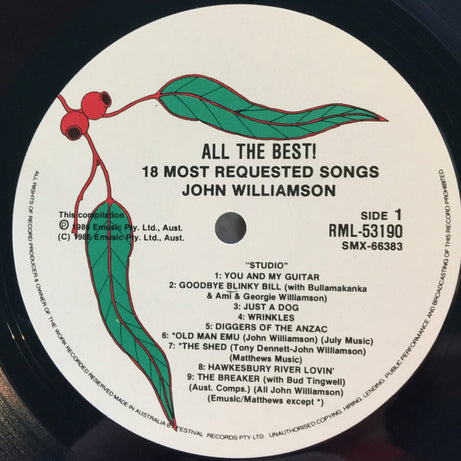 John Williamson : All The Best! (LP, Comp, RM, Gat)