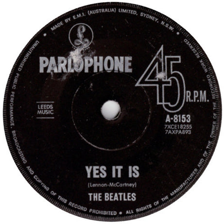 The Beatles : Ticket To Ride (7", Single, Mono)