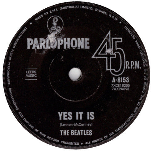 The Beatles : Ticket To Ride (7", Single, Mono)