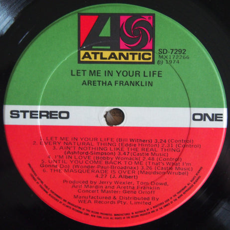 Aretha Franklin : Let Me In Your Life (LP, Album)