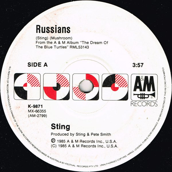 Sting : Russians (7", Single)