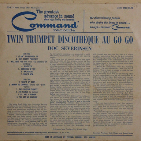 Doc Severinsen And His Orchestra : Twin Trumpet Discotheque Au Go Go (LP, Album)