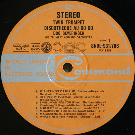 Doc Severinsen And His Orchestra : Twin Trumpet Discotheque Au Go Go (LP, Album)
