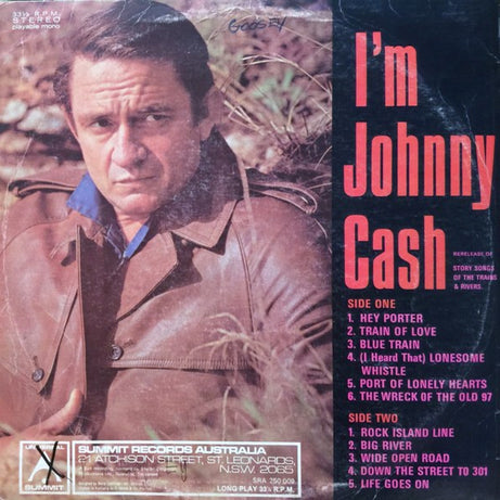Johnny Cash : I'm Johnny Cash (Story Songs Of The Trains & Rivers) (LP, Comp, RE)