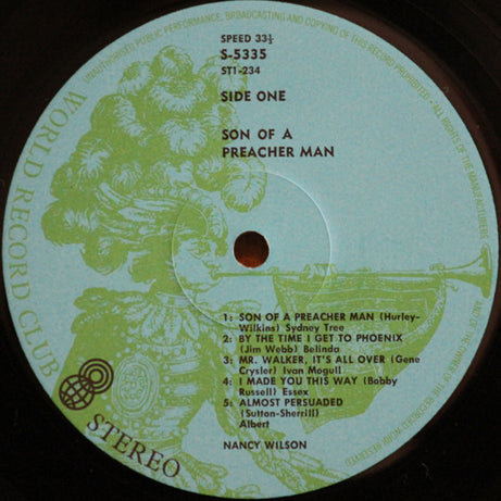 Nancy Wilson : Son Of A Preacher Man (LP, Album, Club)
