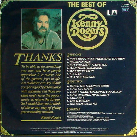 Kenny Rogers : The Best Of Kenny Rogers (LP, Comp)