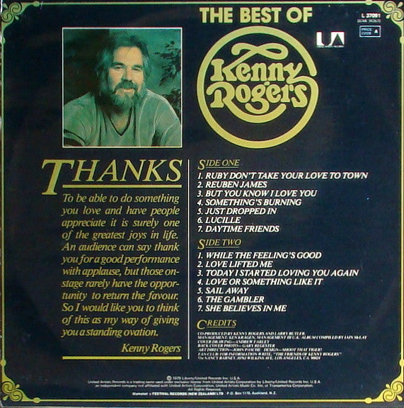 Kenny Rogers : The Best Of Kenny Rogers (LP, Comp)