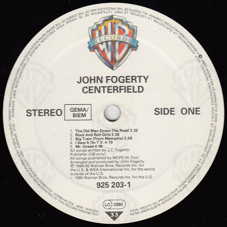 John Fogerty : Centerfield (LP, Album)