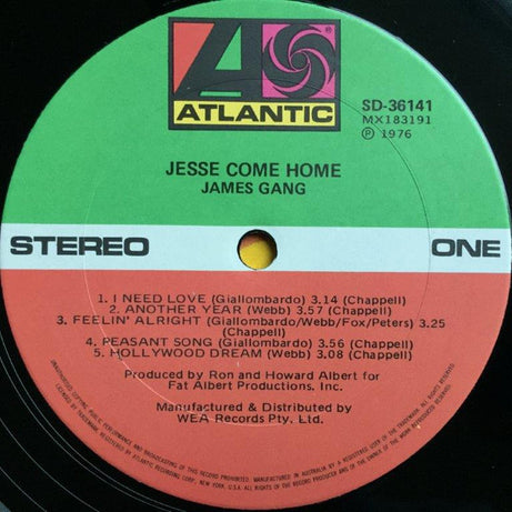 James Gang : Jesse Come Home (LP, Album)