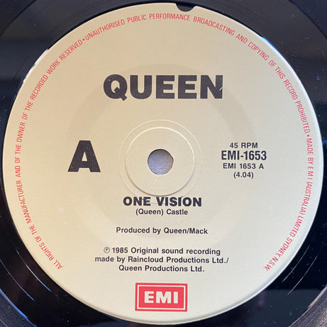 Queen : One Vision (7", Single, Pic)