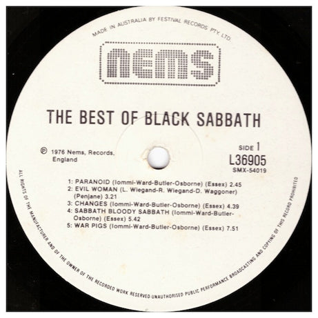 Black Sabbath : The Best Of Black Sabbath (LP, Album, Comp)